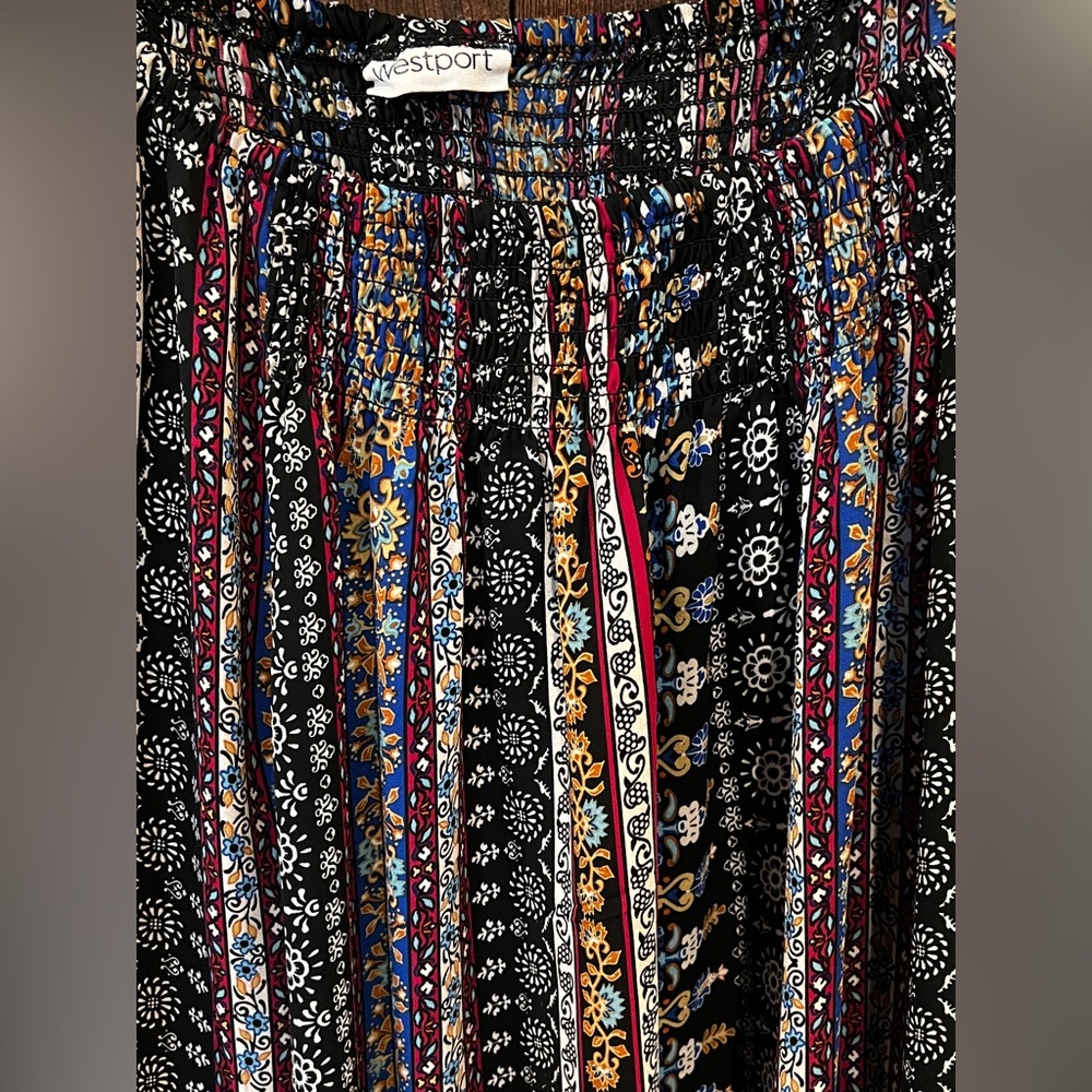 Westport Bohemian Multicolor Off-Shoulder Top long sleeve/ Size 3X - Picture 5 of 13